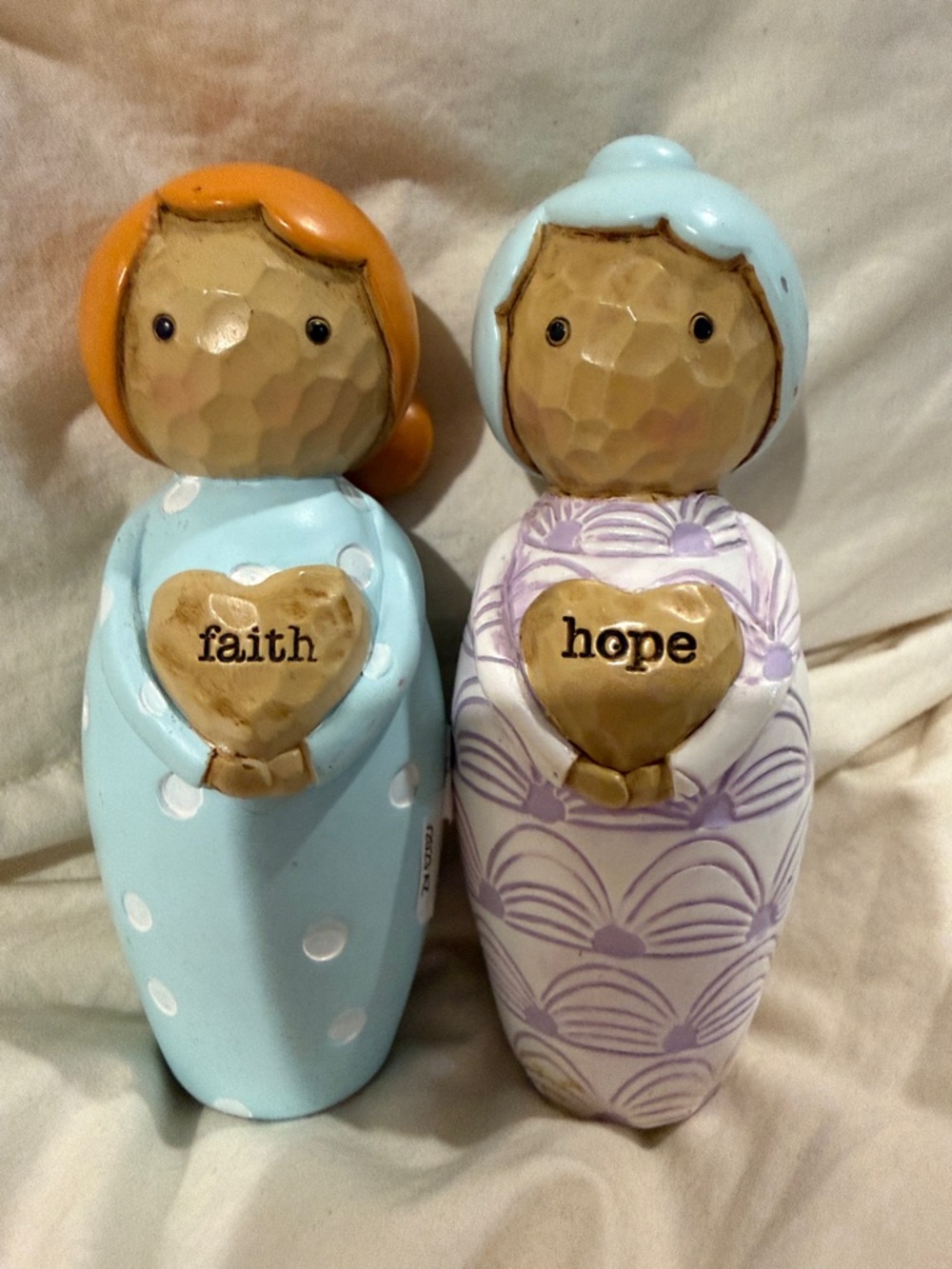 Japanese Kokeshi Omura collection Faith & Hope Figurine Set